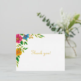 Felle bloem lente zomer bruiloft folie bedankt feestdagen briefkaart