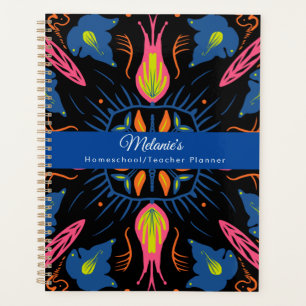 Felle bloemen leraren school thuisonderwijs planner