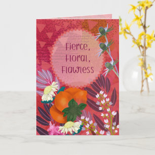 Felle bloemen, onberispelijke bloemige wenskaart m kaart