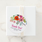 Felle bloemige bedankje bruidsdouche bedankjes labels (In situ)