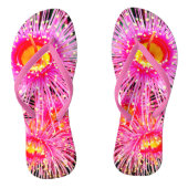 Felle Boho Gumnut Bloem Bloemstuk Teenslippers (Voetbed)