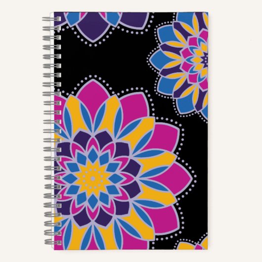 Felle Boho Mandala Spiraal Notebook Notitieboek (Voorkant)