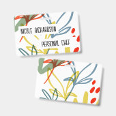 Felle botanicals Moderne trendy naam Badge (Voor- en achterkant)