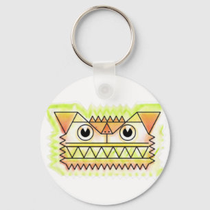 Felle, boze hond Button Sleutelhanger