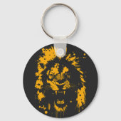 Felle brullende leeuw splash art sleutelhanger (Voorkant)