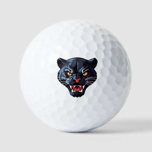 Felle Brullende Panter Mascotte Golfballen (Voorkant)