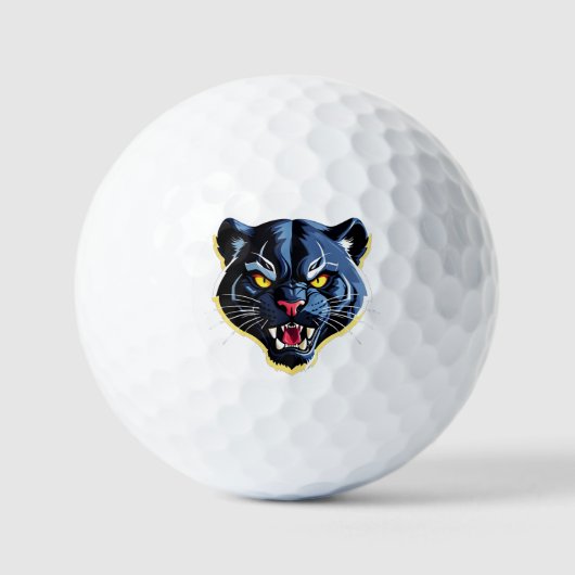 Felle Brullende Panter Mascotte Golfballen (Voorkant)
