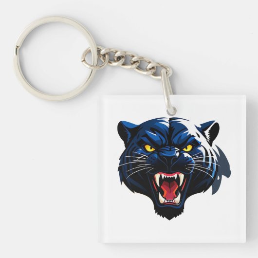 Felle Brullende Panter Mascotte Sleutelhanger (voorkant)