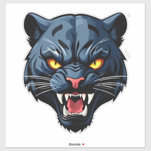 Felle Brullende Panter Mascotte Sticker (Vel)