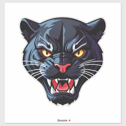 Felle Brullende Panter Mascotte Sticker (Vel)