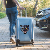 Felle Brullende Panter Mascotte Sticker (Koffer Insitu)