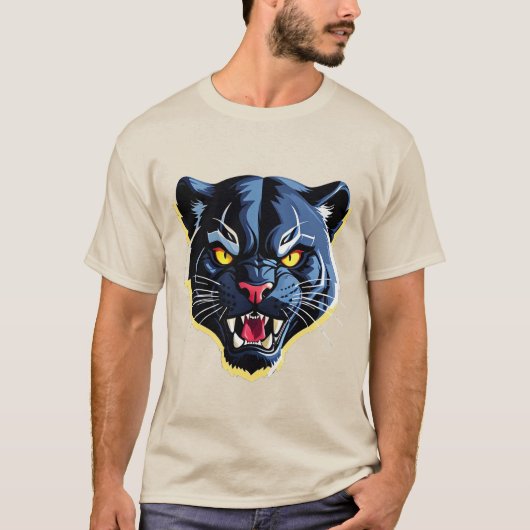 Felle Brullende Panter Mascotte T-shirt (Voorkant)