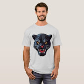 Felle Brullende Panter Mascotte T-shirt (Voorkant volledig)