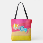 Felle Candy Gekleurde Retro Vakantie Modus Tote Bag (Achterkant)