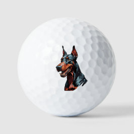 Felle Dobermann Portret Agresieve Hond cadeau Golfballen