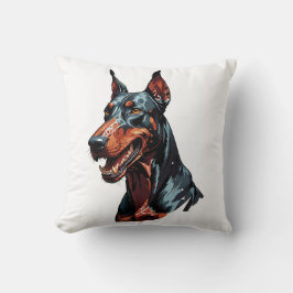 Felle Dobermann Portret Agresieve Hond cadeau Kussen