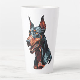 Felle Dobermann Portret Agresieve Hond cadeau Latte Mok