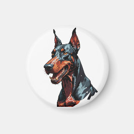 Felle Dobermann Portret Agresieve Hond cadeau Magneet