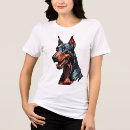 Felle Dobermann Portret Agresieve Hond cadeau Tri-Blend Shirt