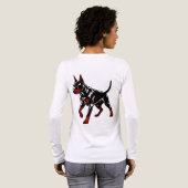 Felle Dobermann Waakhond Tri-Blend Shirt (Achterkant)