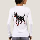 Felle Dobermann Waakhond Tri-Blend Shirt (Achterkant)