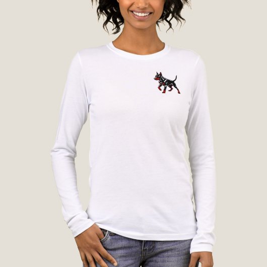 Felle Dobermann Waakhond Tri-Blend Shirt (Voorkant volledig)