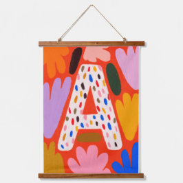 Felle Dopamine Decor Monogram Letter A Wandtapijt Hangend Wandkleed