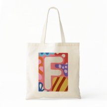Felle Dopamine Decor Monogram Letter F Boodschappe