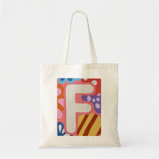 Felle Dopamine Decor Monogram Letter F Boodschappe Tote Bag