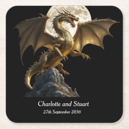 Felle Draak die zich Opricht Kartonnen Onderzetters