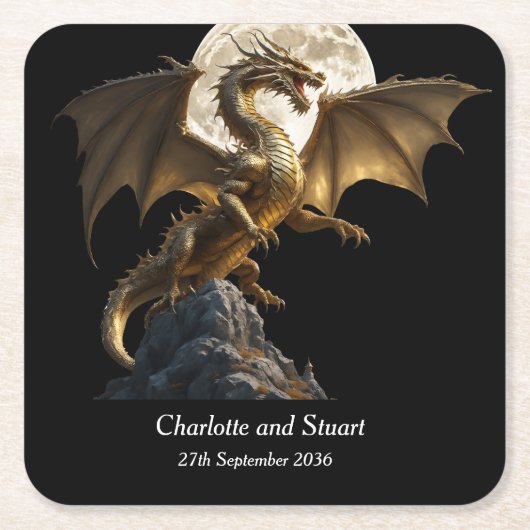 Felle Draak die zich Opricht Kartonnen Onderzetters (Voorkant)