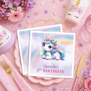 Felle Eenhoorn Pastel Magische Meisjes Verjaardag Servet