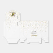 Felle en fabuleuze verjaardag goud en zwart bedankdoosjes (Uitgevouwen)