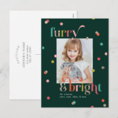 Felle en harige vakantie fotokaart ansichtkaart feestdagenkaart (Voorkant / Achterkant)