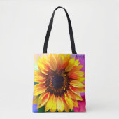 Felle en Kleurrijke Zonnebloem Boodschappentas Tote Bag (Voorkant)
