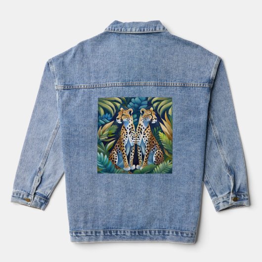 Felle en Kordate Panther Denim Jas Jacket (Achterkant)