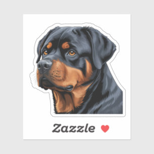 Felle en loyale Rottweiler Sticker – ideaal voor