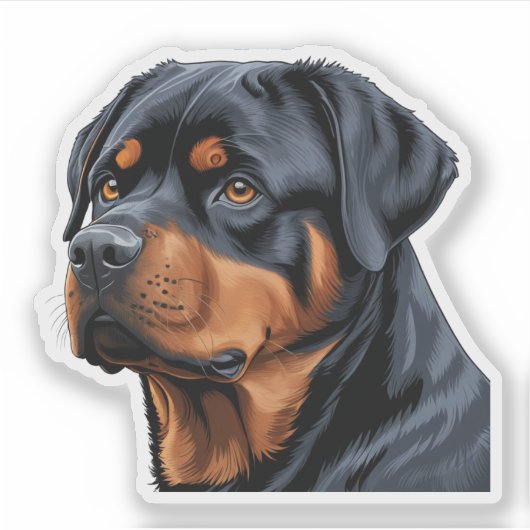 Felle en loyale Rottweiler Sticker – ideaal voor (Voorkant)