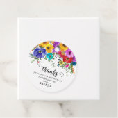 Felle en opvallende waterverf bloemige bedankkaart bedankjes labels (In situ)