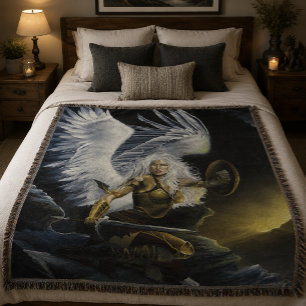 Felle Fantasy Krijgersengel Zwaard Deken