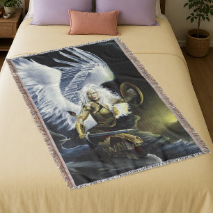 Felle Fantasy Krijgersengel Zwaard Deken