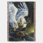 Felle Fantasy Krijgersengel Zwaard Deken (Voorkant Verticaal)