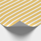 Felle geel en wit gestreepte patroon  cadeaupapier (Hoek)