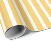 Felle geel en wit gestreepte patroon  cadeaupapier (Rol Hoek)
