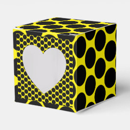 Felle geel met zwarte stippen stijl Take Heart 2x2 Bedankdoosjes