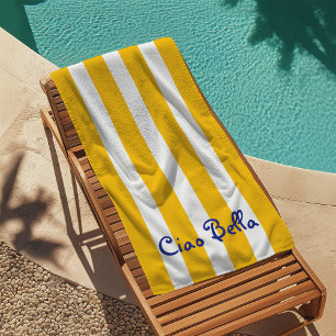 Felle geel-oranje strepen Ciao Bella Strandlaken