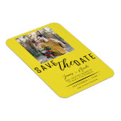 Felle Geel Save the Date Foto Bruiloft Magneet (Rechterzijde)