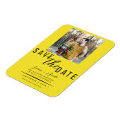 Felle Geel Save the Date Foto Bruiloft Magneet (Linkerzijde)