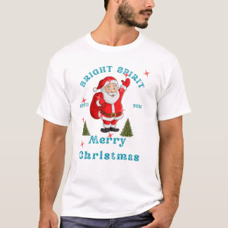 Felle Geest Kerstman Prettig Kerstfeest 2025 T-shirt
