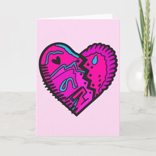 Felle gekleurde 80's thema begroeting  kaart (Voorkant)